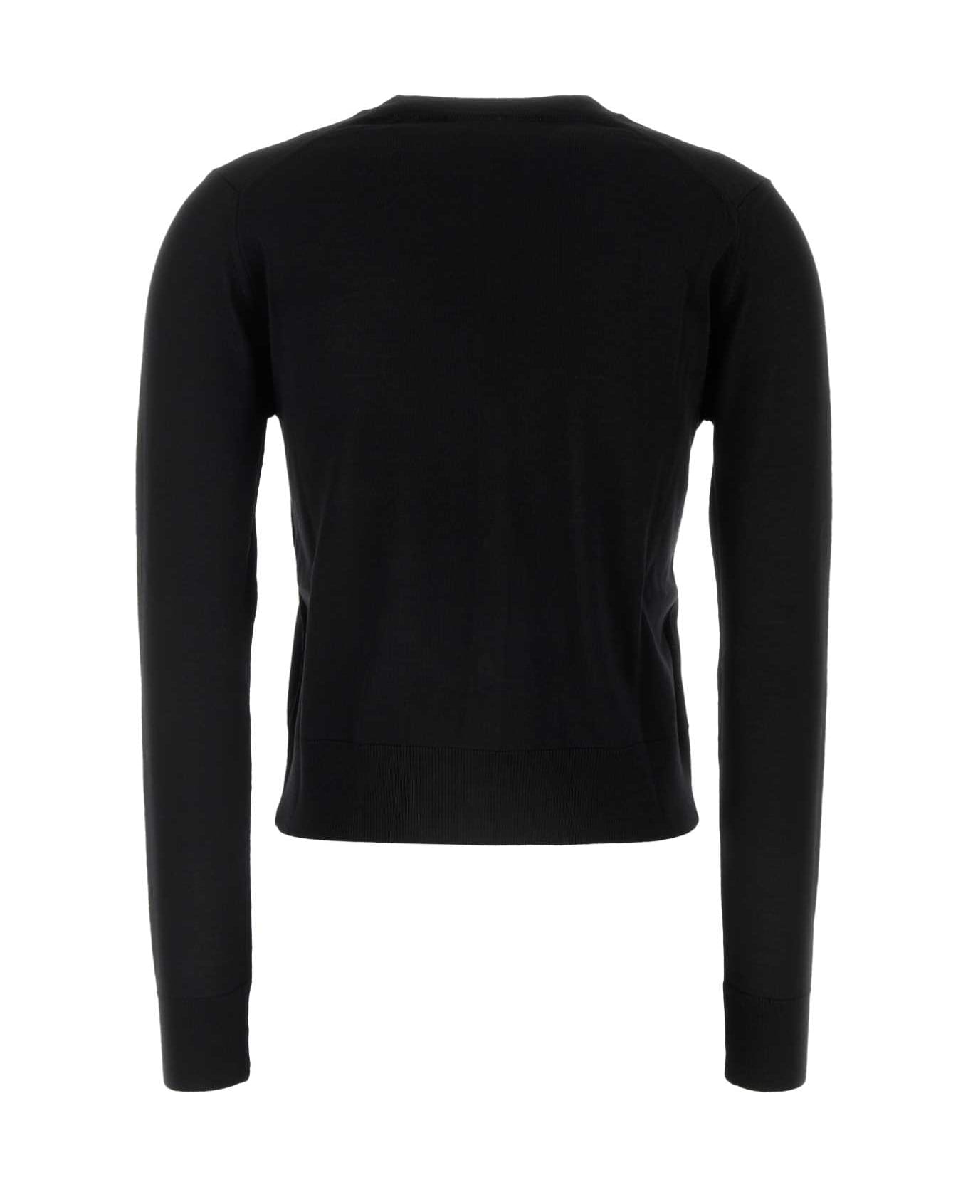 Maison Kitsuné Black Wool Cardigan - BLACK