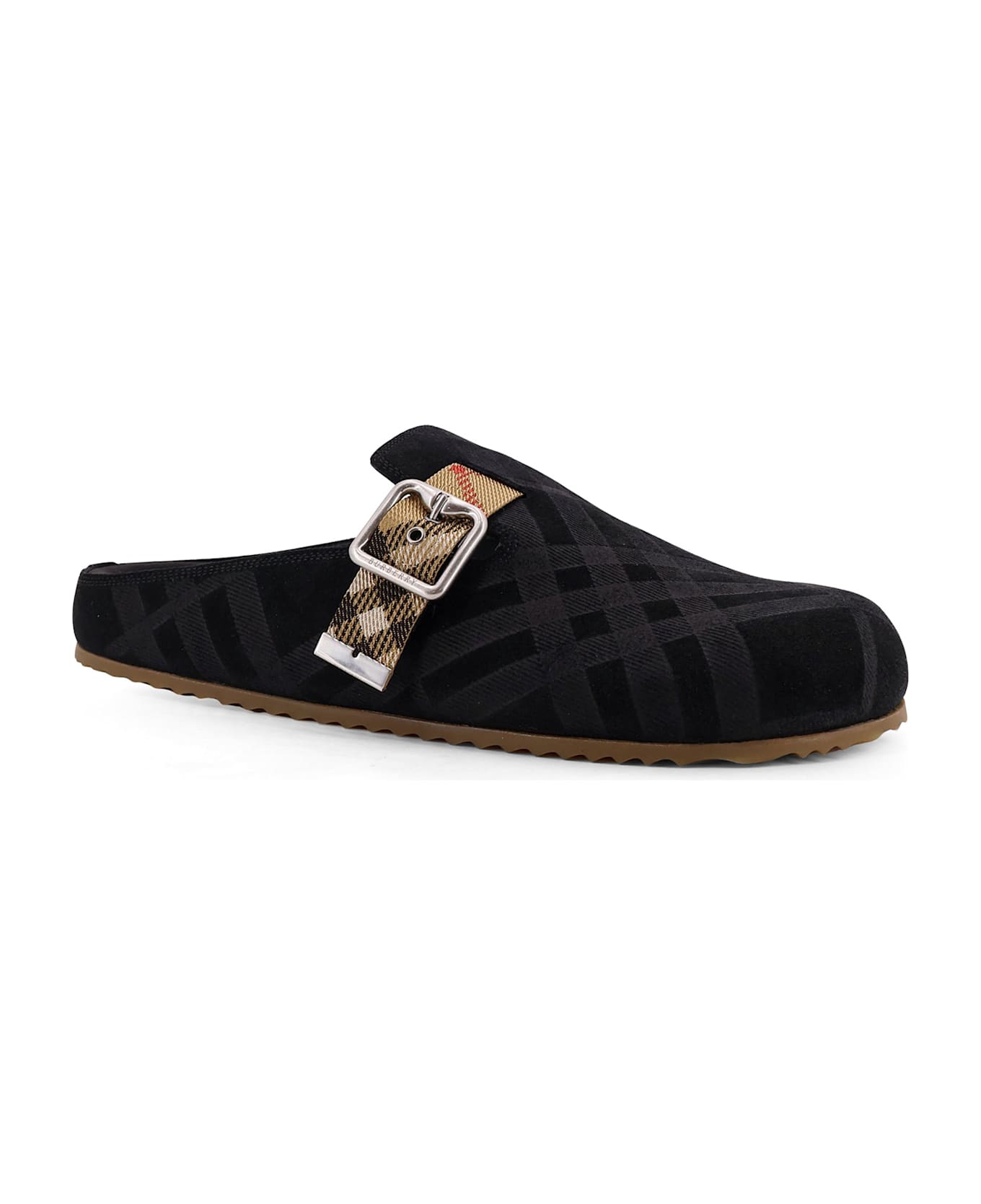 Burberry Urchin Low Velvet Sandals - Black