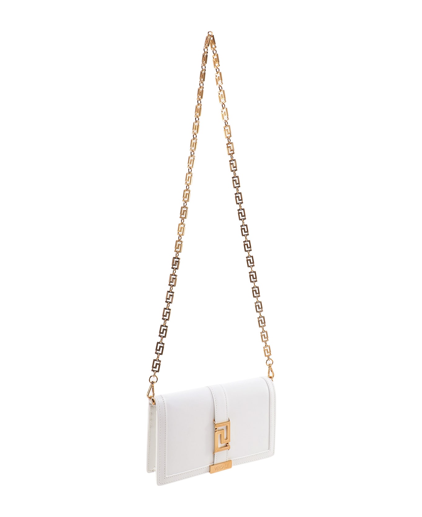 Versace Greca Goddess Shoulder Bag - Optical White-Versace Gold