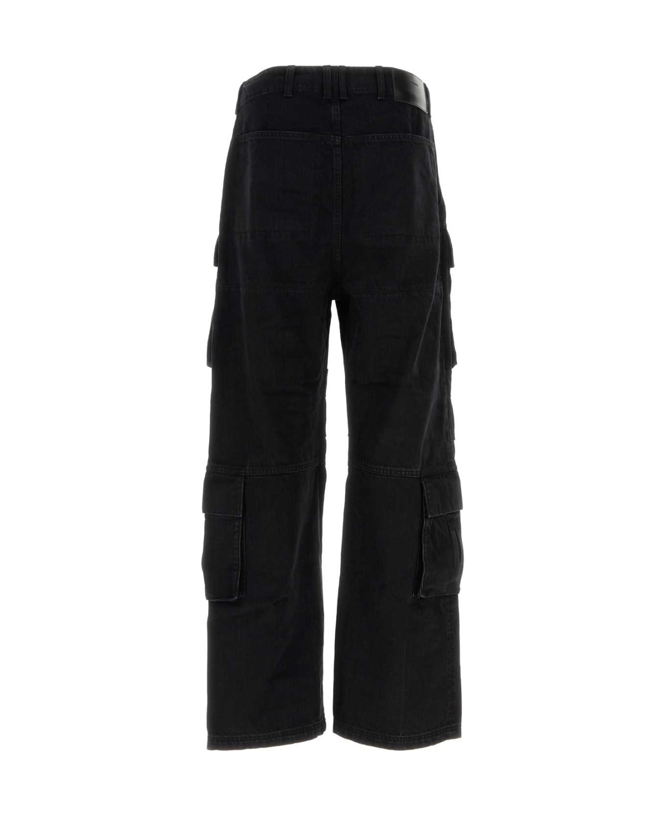 Entire Studios Black Denim Cargo Jeans - Black