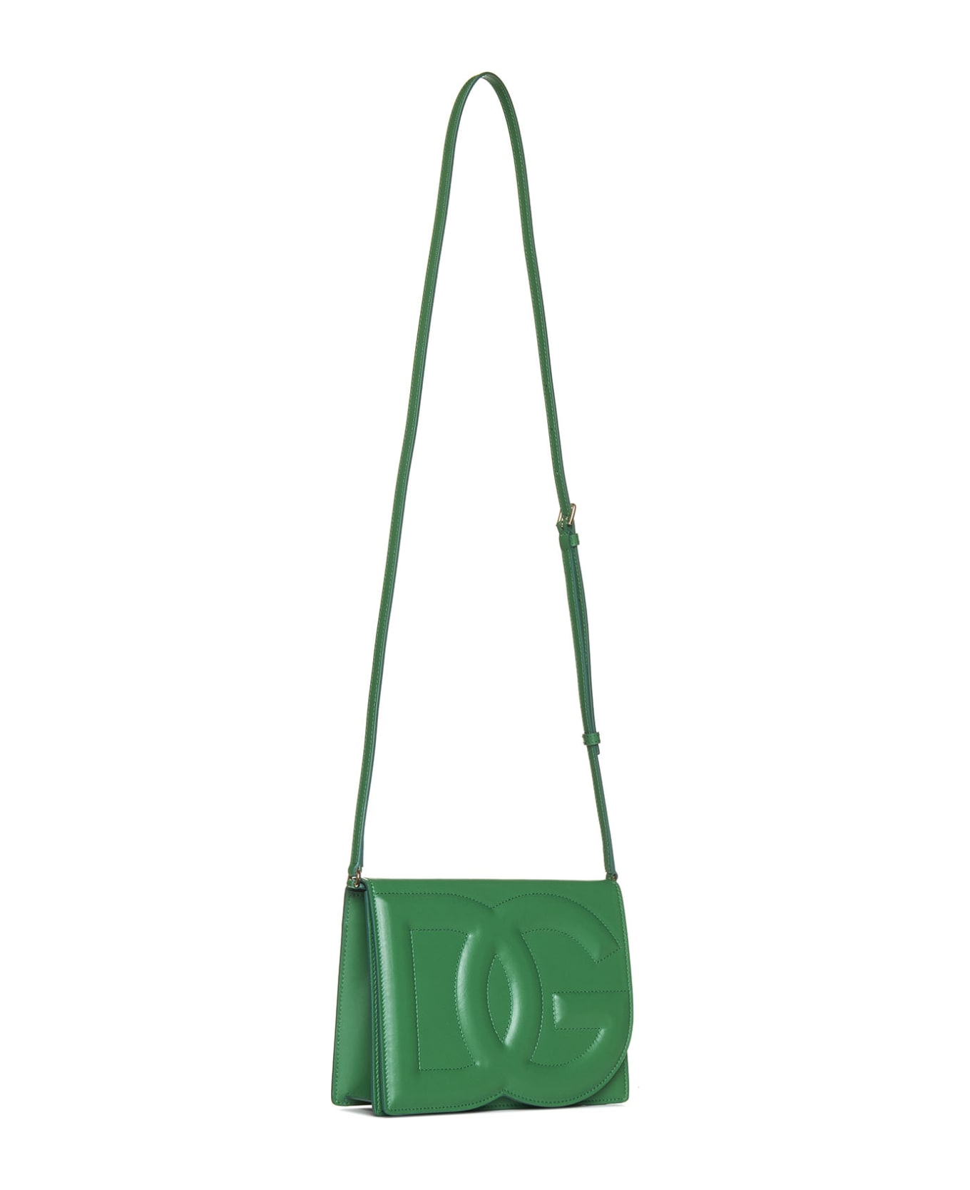 Dolce & Gabbana Dg Logo Leather Crossbody Bag - Green