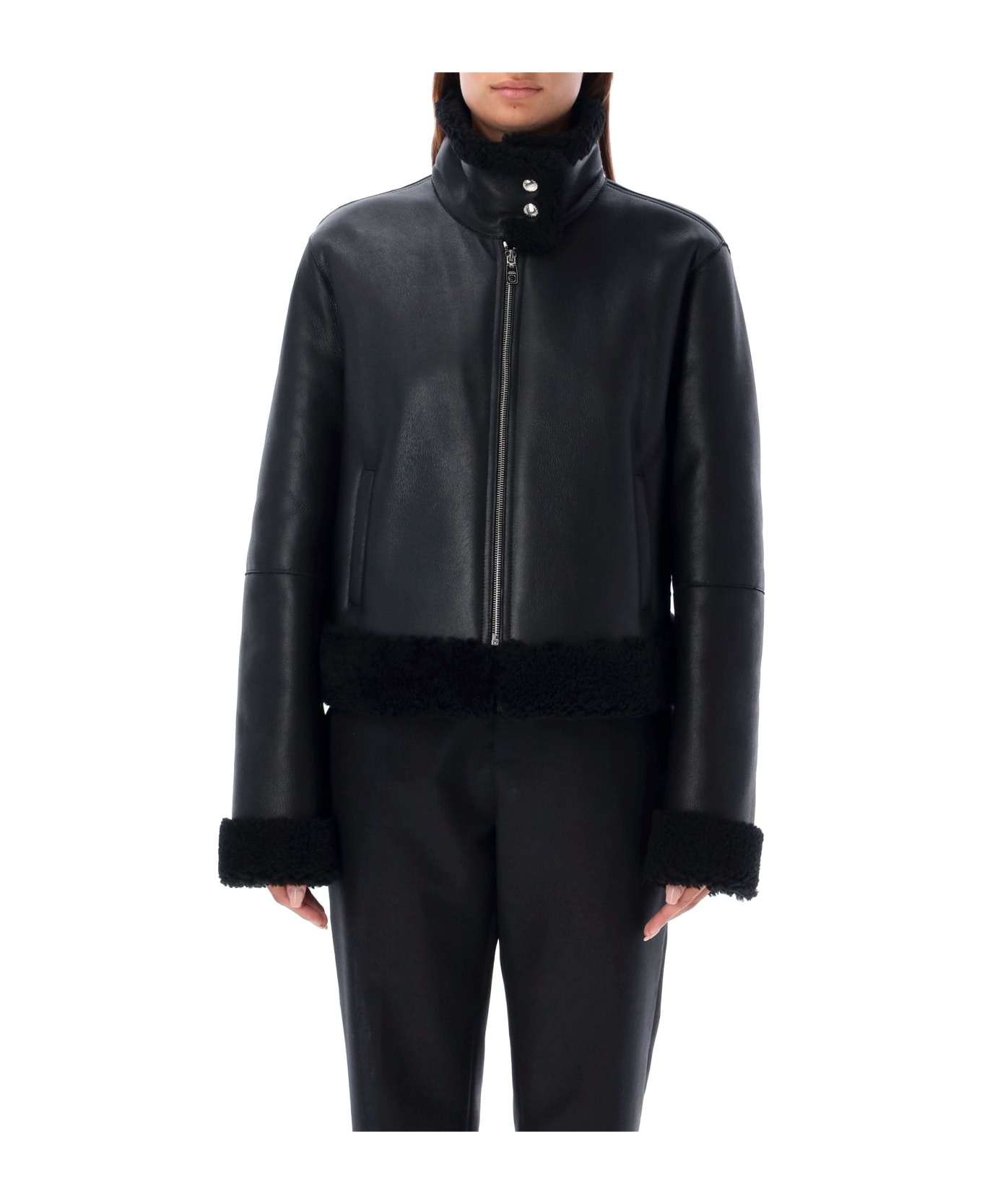 Dolce & Gabbana Shearling Jacket - BLACK