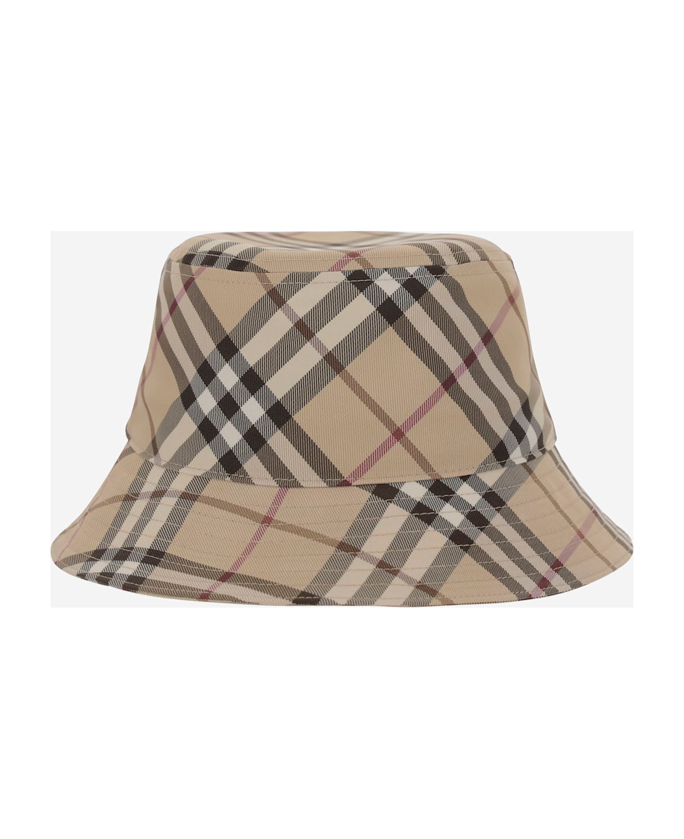 Burberry Bucket Hat With Check Pattern - Red