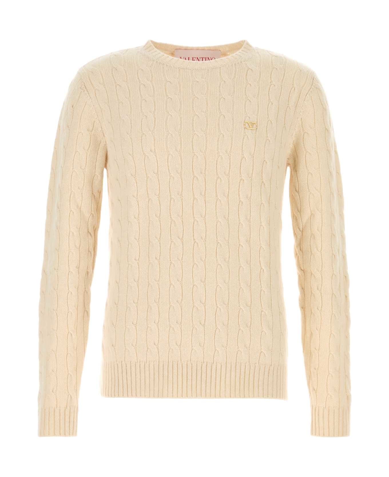 Valentino Garavani Cream Cashmere Sweater - Beige