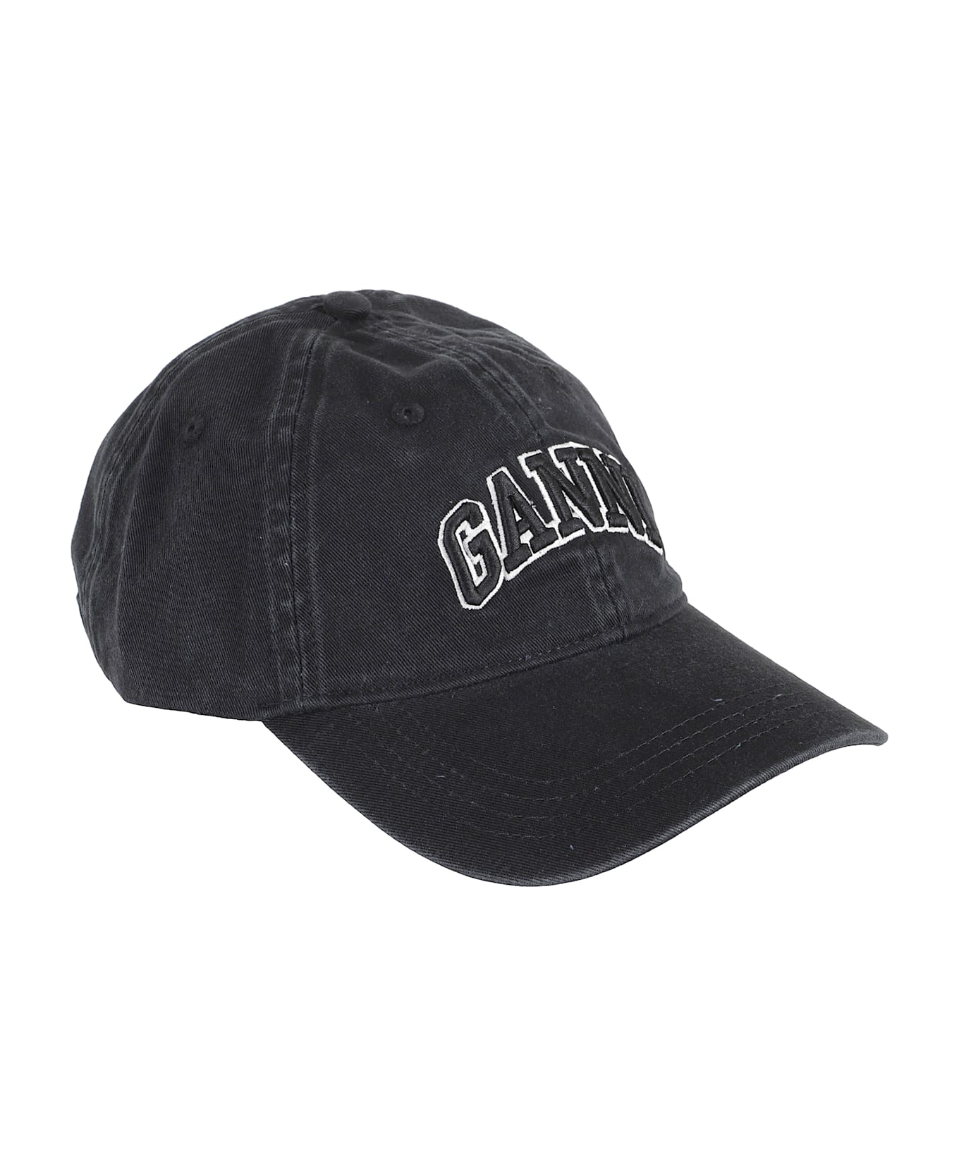 Ganni Canvas Cap Emb - Black