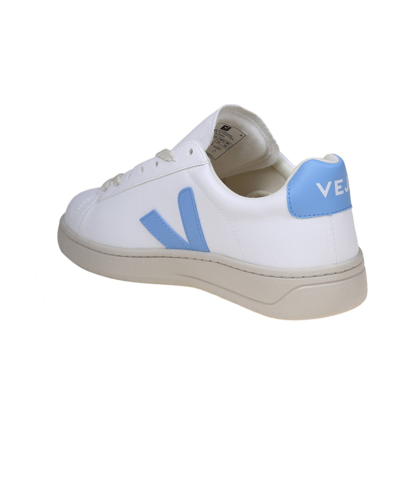 Veja Urca Sneakers In White/light Blue Coated Cotton - WHITE/LIGHT BLUE