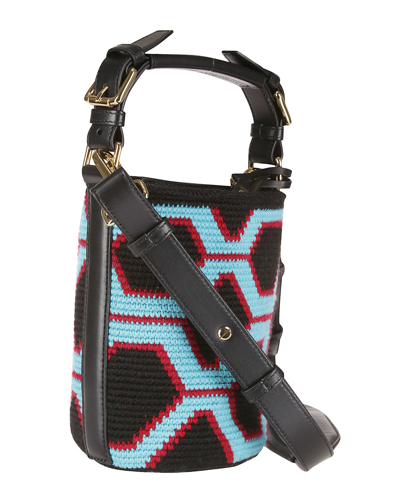 Colville Small Hexagon Cylinder Bag - TURQUOISE/RED/BLACK