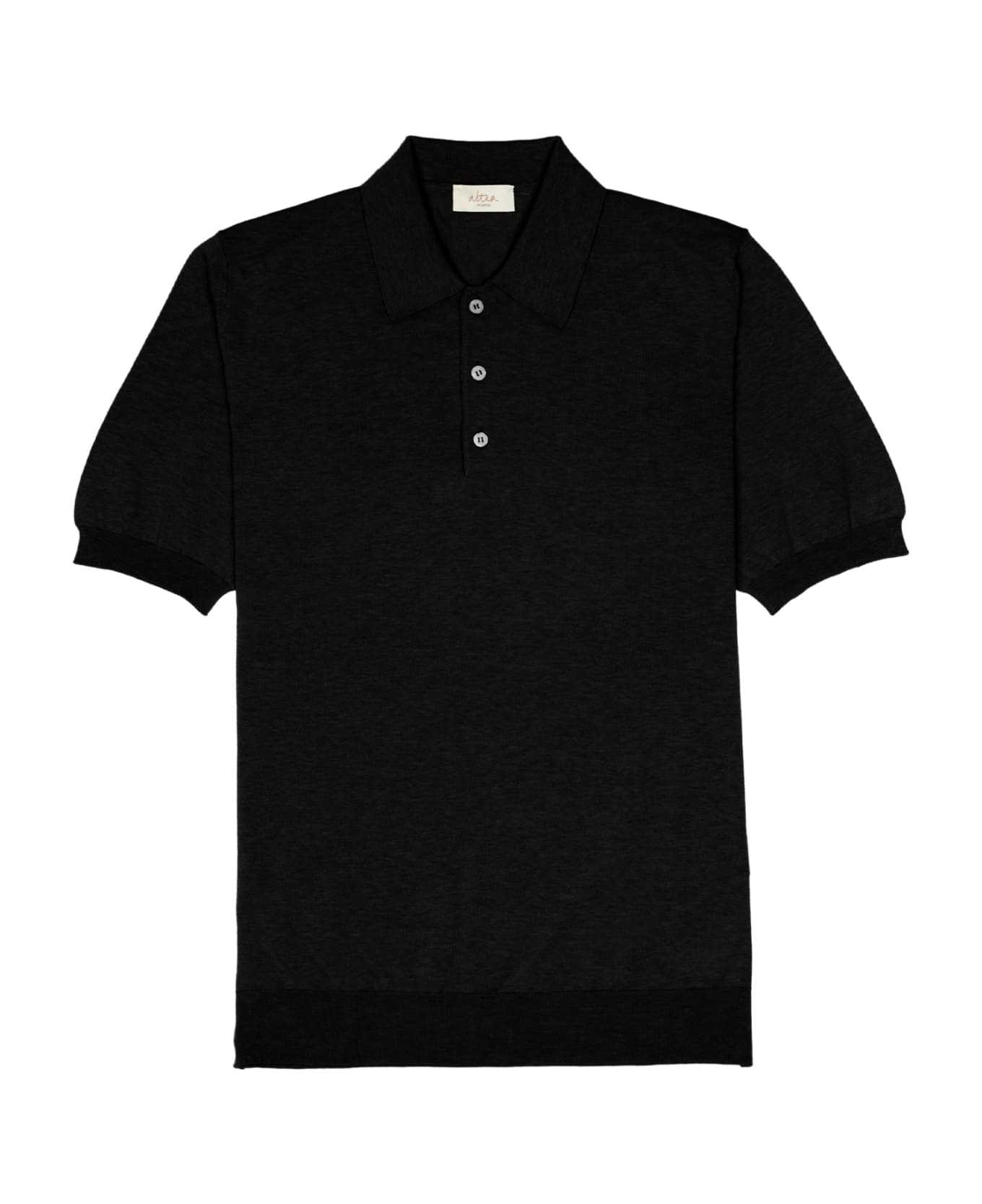 Altea Black Short-sleeved Polo Shirt In Cotton - NERO