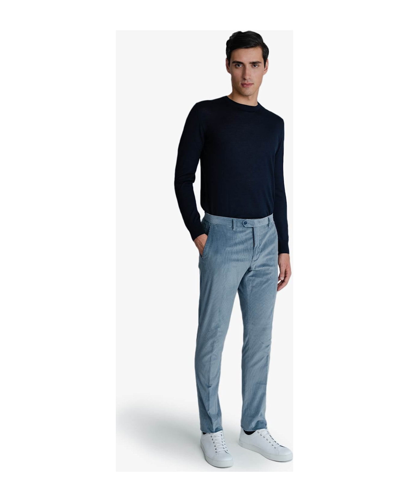 Larusmiani Velvet Trousers Howard Pants - LightBlue