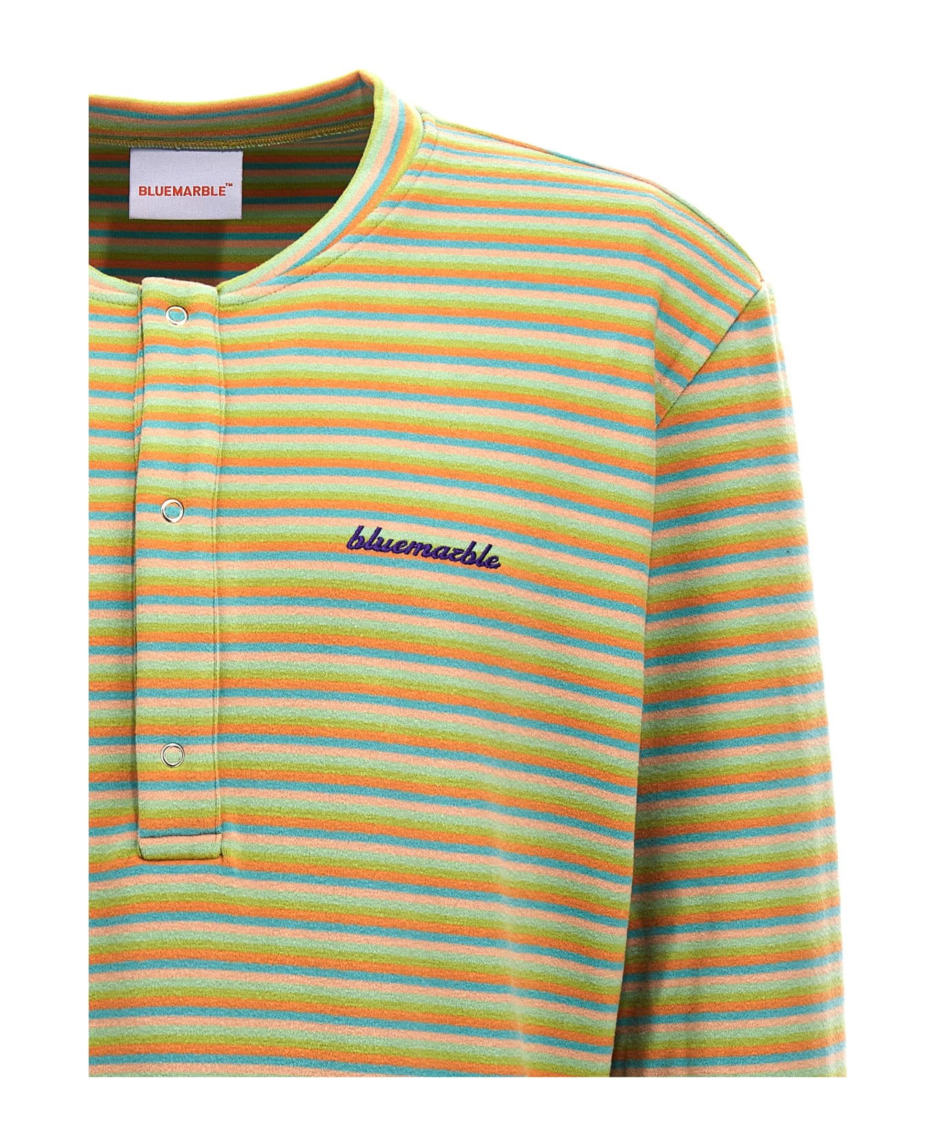 Bluemarble 'peach Skin Stripe Henley' Sweater - Multicolor