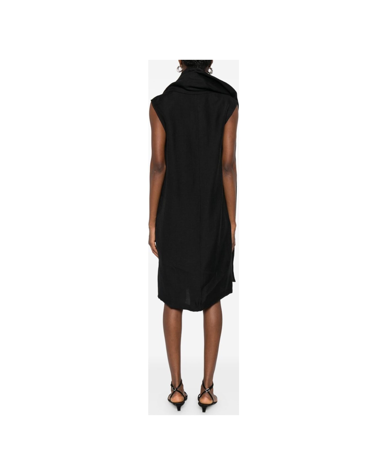 Totême Scarf Midi Dress - BLACK