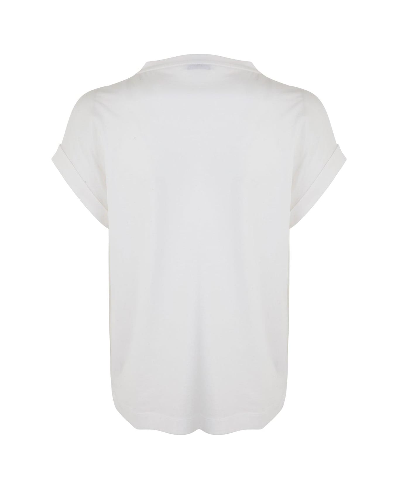 Brunello Cucinelli Short Sleeved Crewneck T-shirt - Bianco