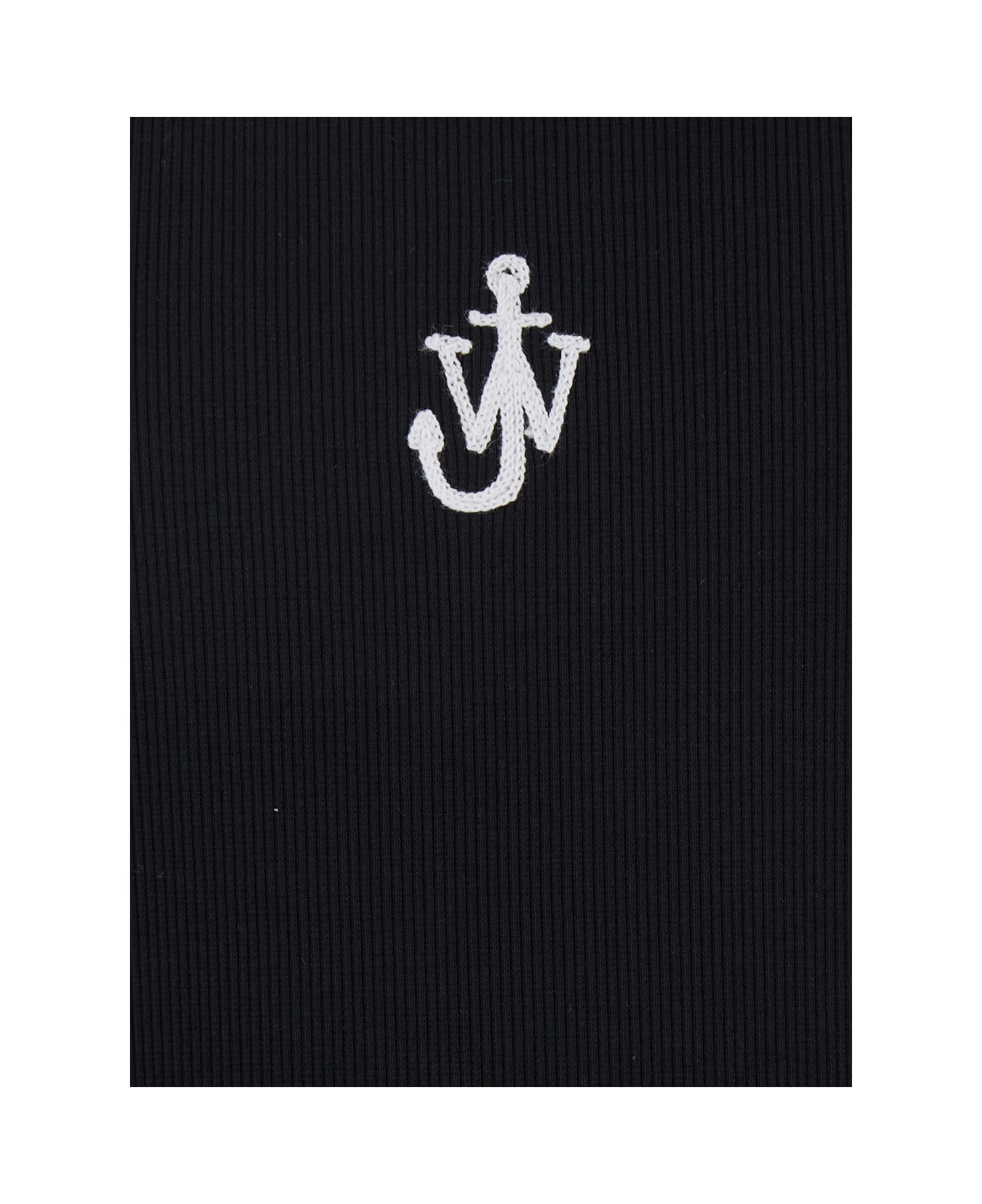 J.W. Anderson Black Sleeveless Top With Logo Embroidery On The Front In Cotton Man - Black