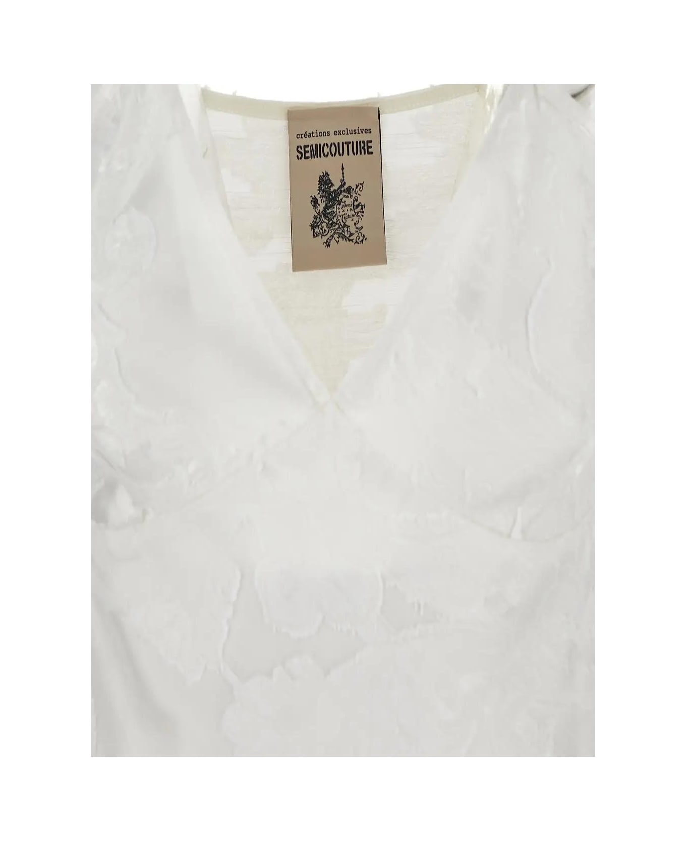 SEMICOUTURE Floral Top - White