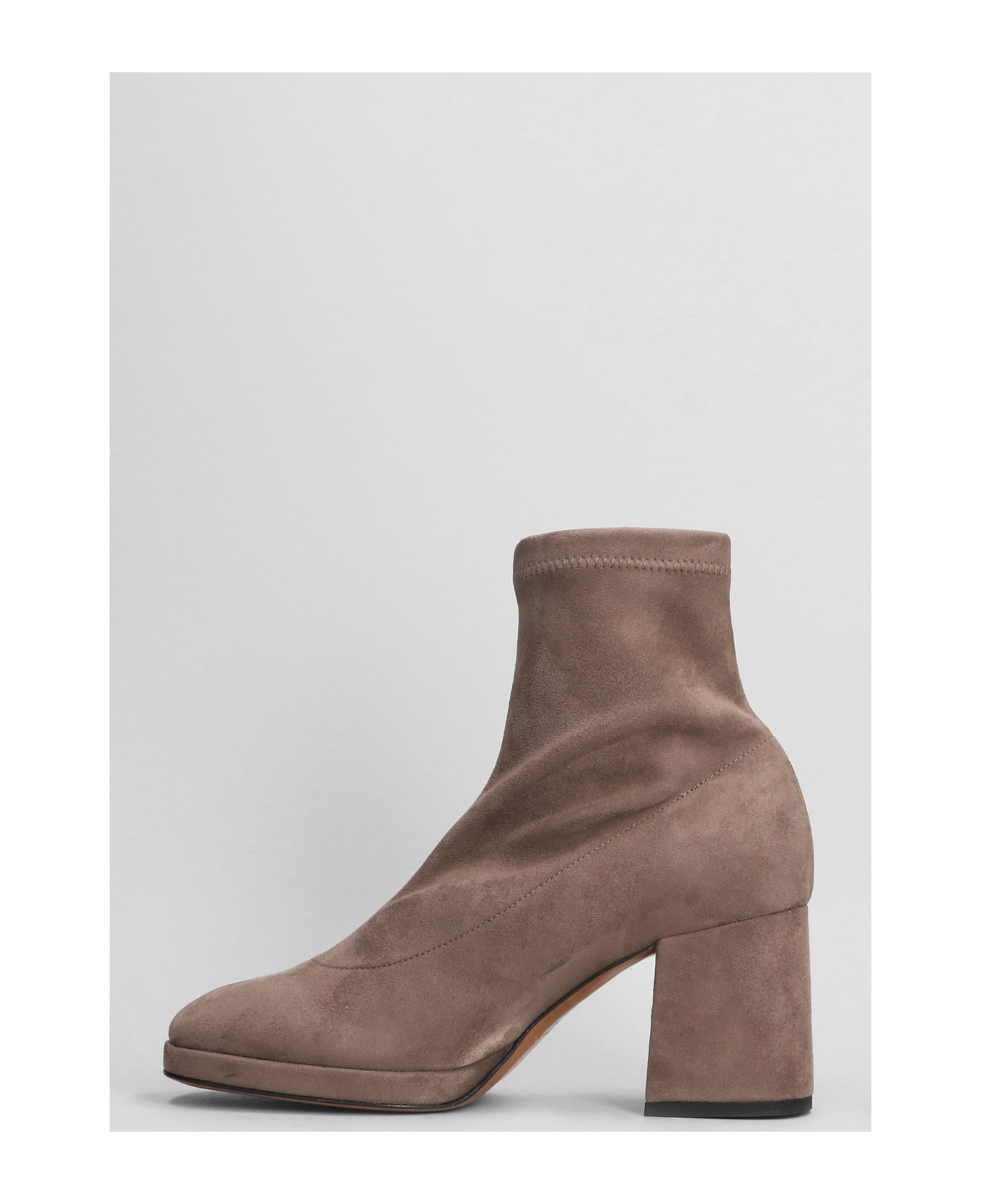 Fabio Rusconi High Heels Ankle Boots In Taupe Suede - taupe