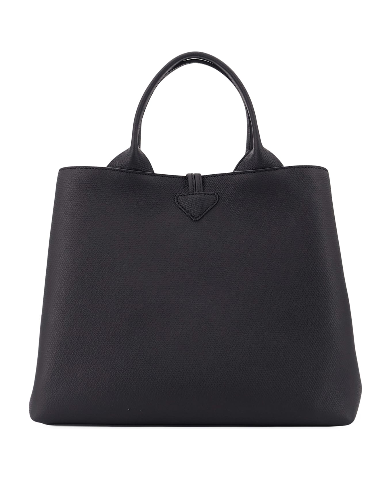 Longchamp Le Roseau L Leather Handbag - Black