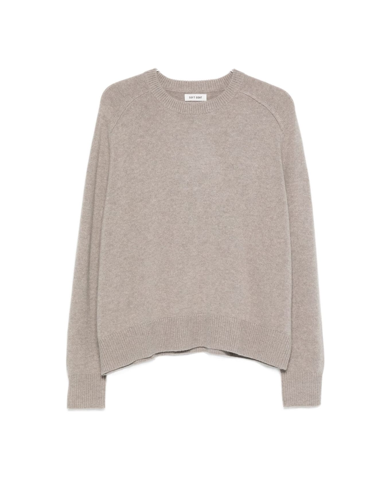 Goat Soft Goat Beige Crewneck Sweaters - Grey