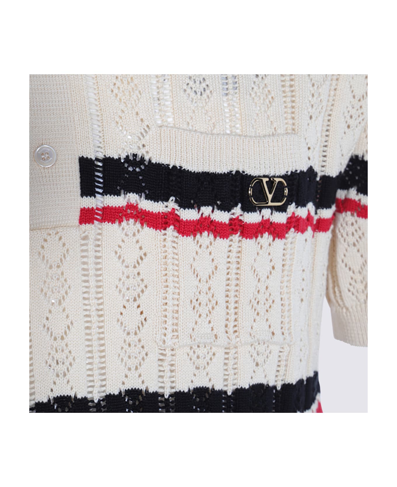 Valentino Multicolor Cotton Polo Shirt - Red