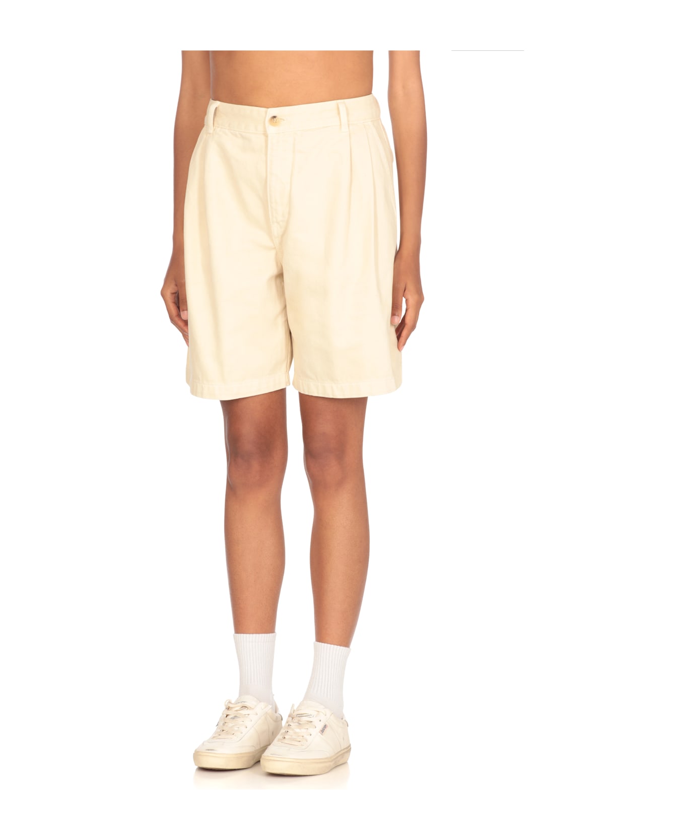 Maison Kitsuné Cotton Shorts - Beige
