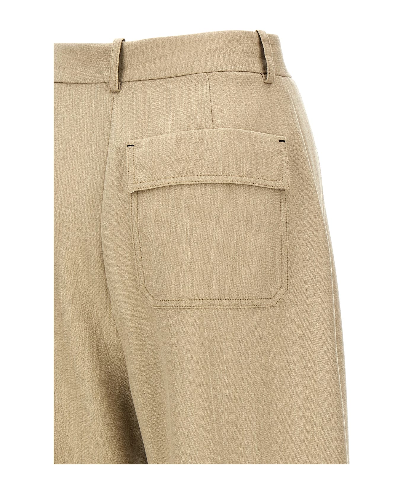 Victoria Beckham Maxi Turn-up Pants - Beige