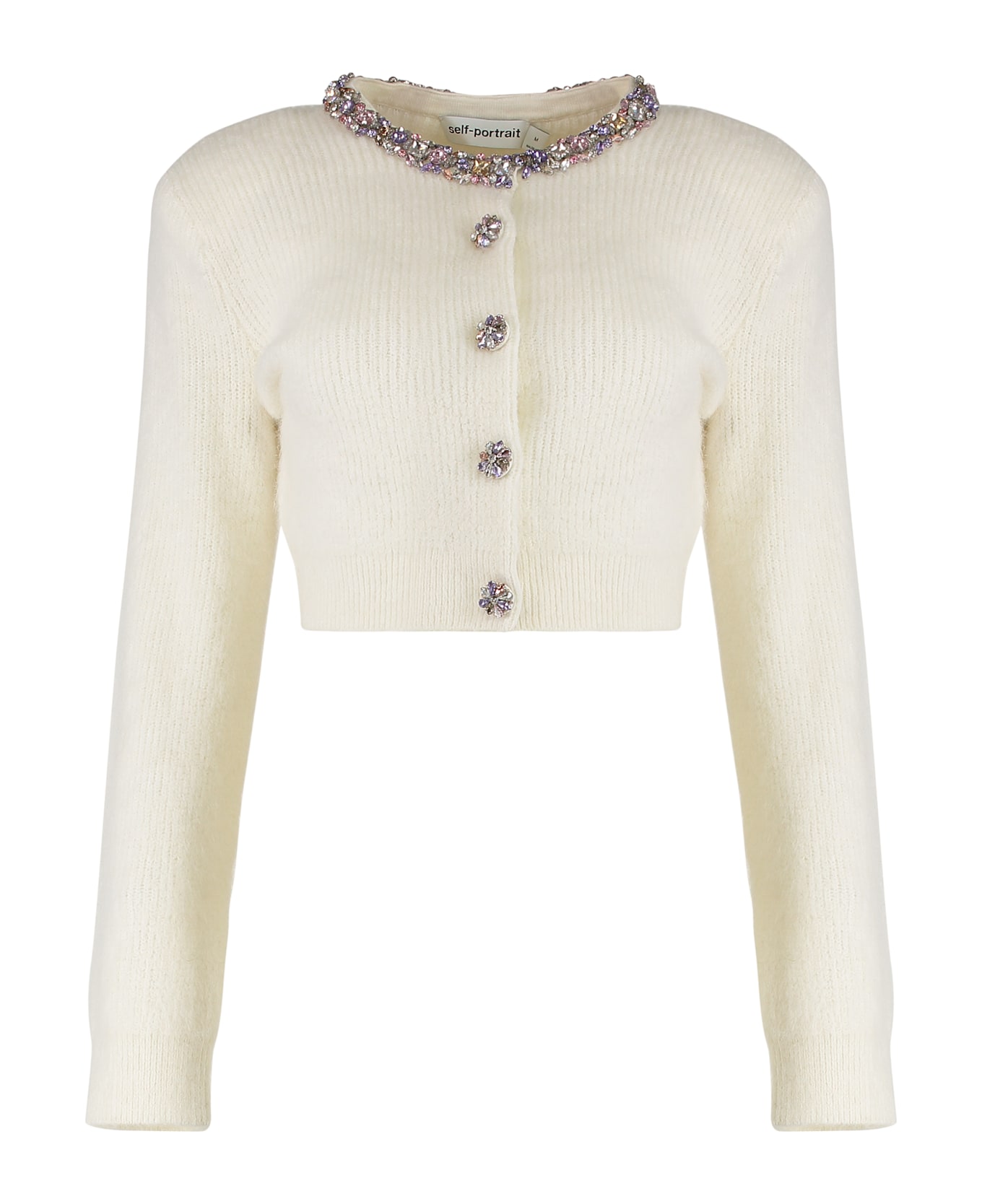 self-portrait Wool-blend Cardigan - IVORY