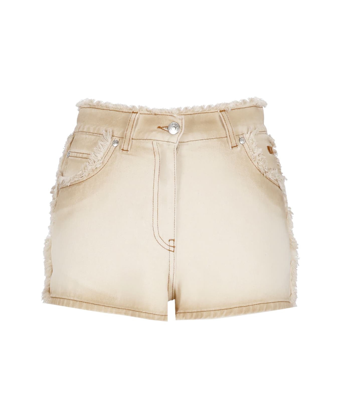 MSGM Cotton Shorts - Beige