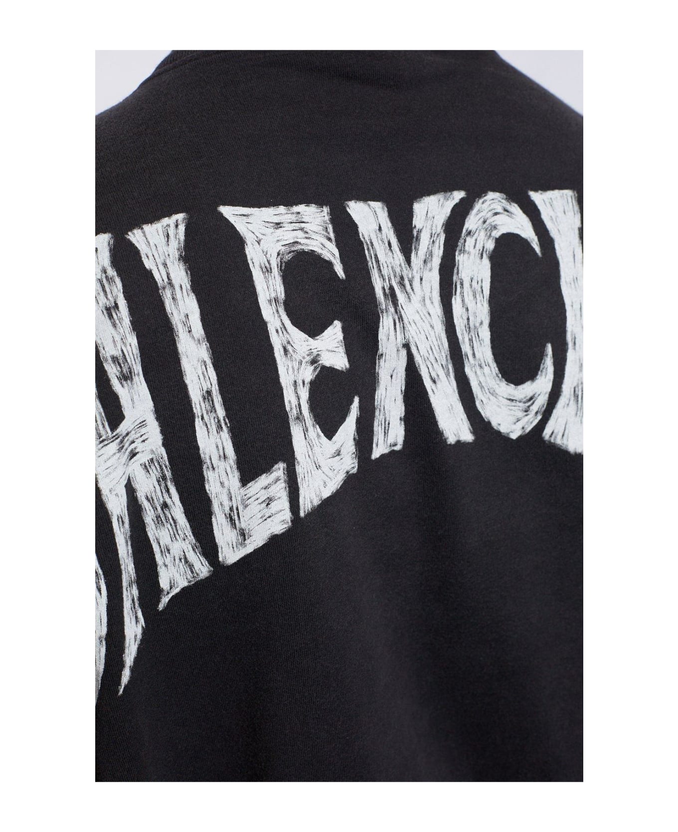 Balenciaga Logo Printed Long-sleeved Shirt - Black/white シャツ