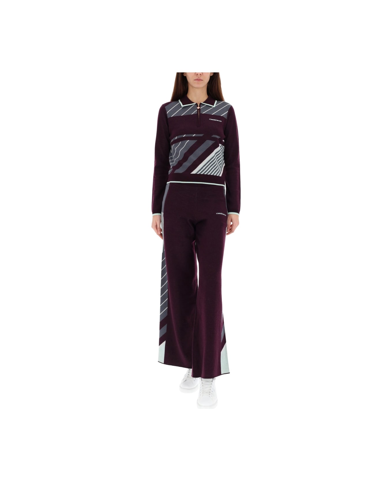 Casablanca "diagonal" Tennis Pants - PURPLE
