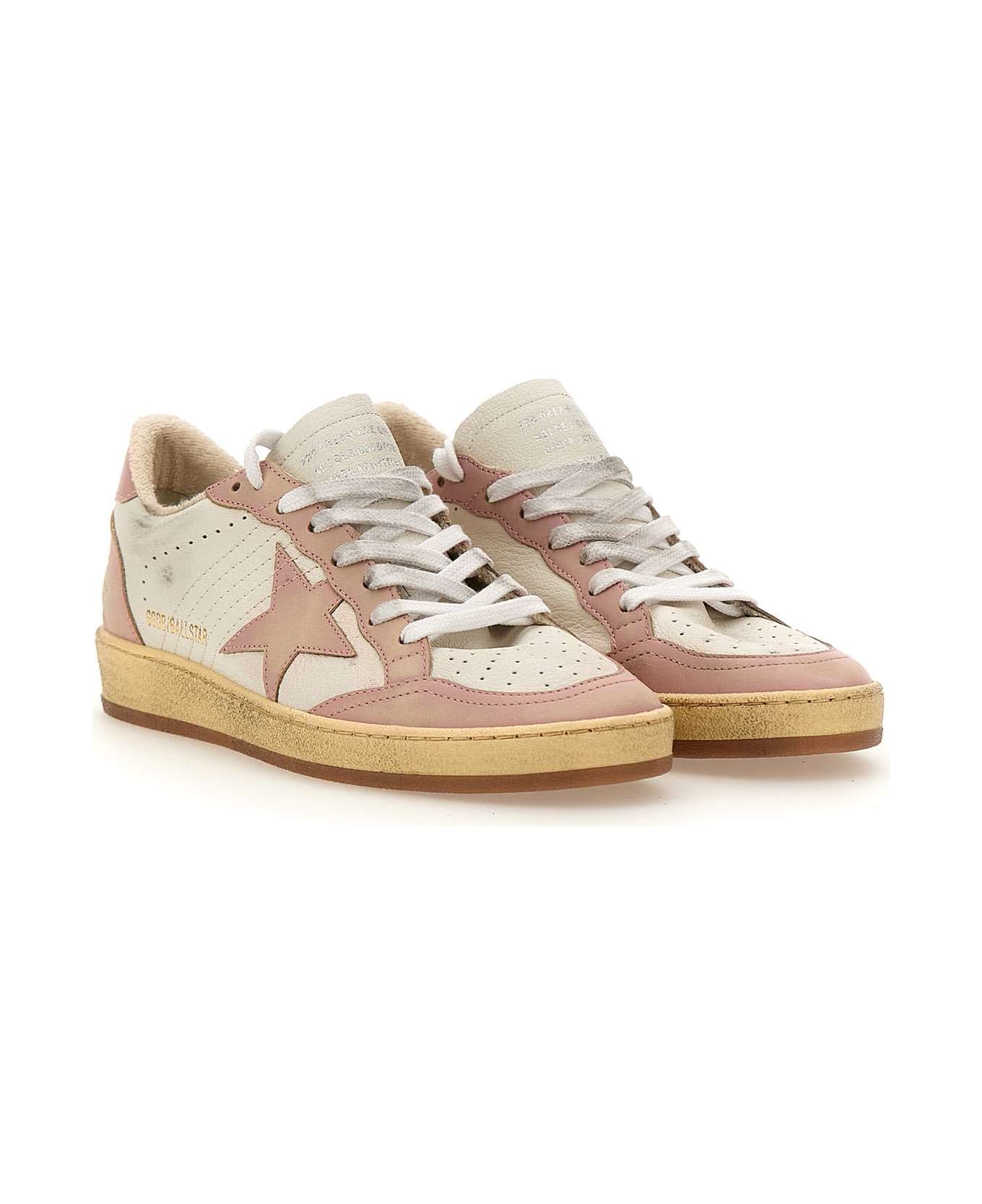 Golden Goose Ball Star Leather Sneakers - White/Pink スニーカー
