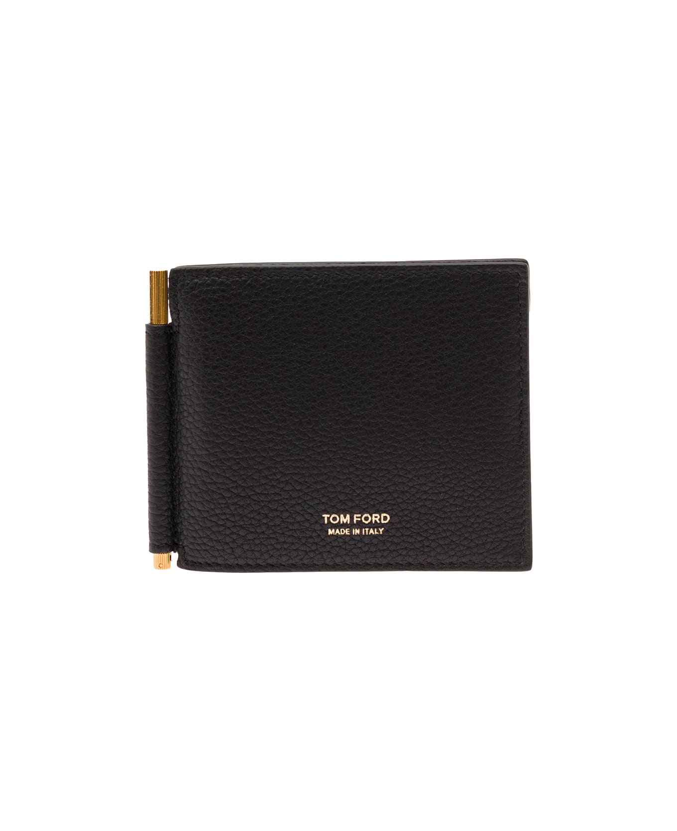 Tom Ford Mens Black Leather Wallet - Black