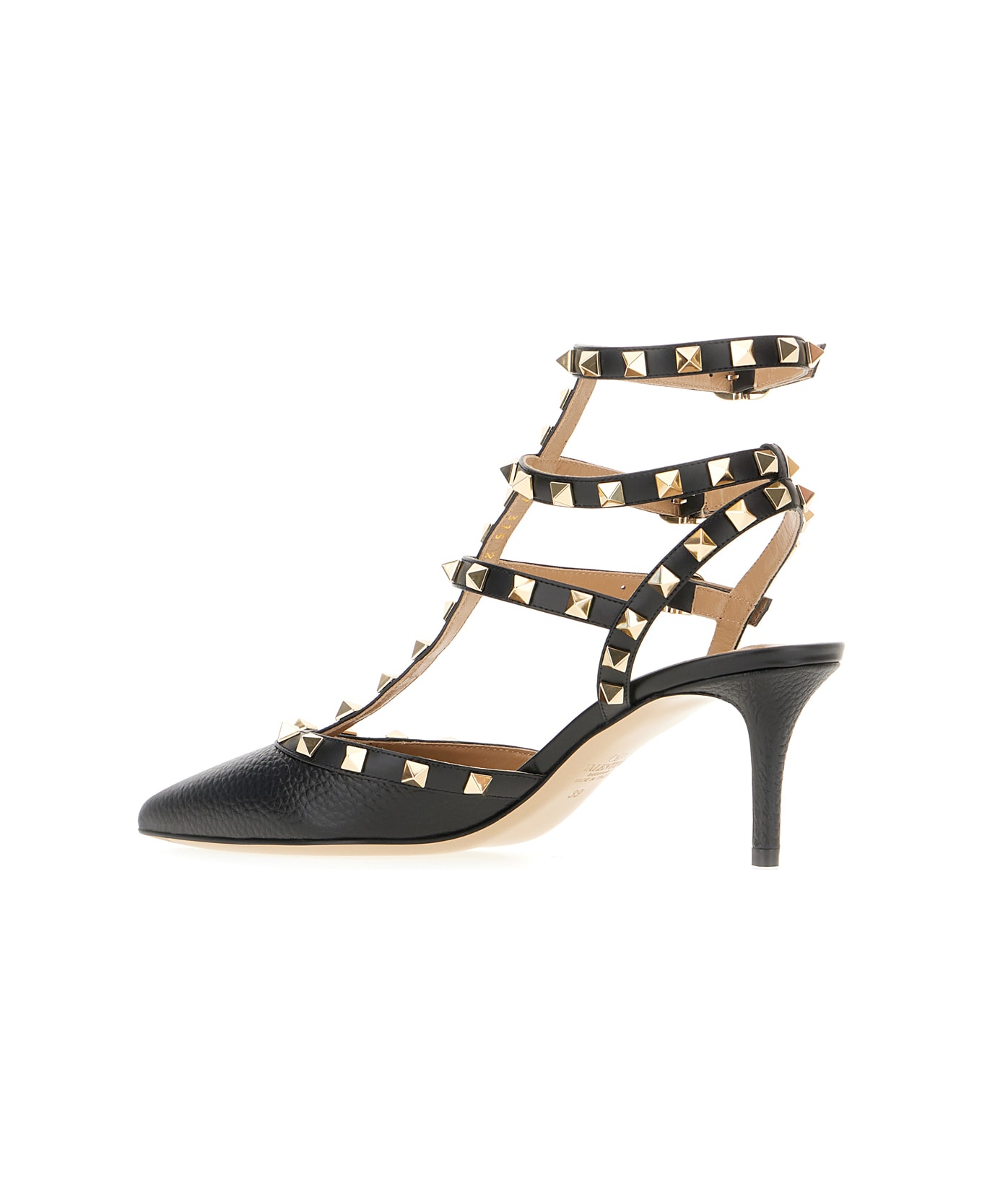 Valentino Garavani Black Leather Rockstud Pumps - Nero