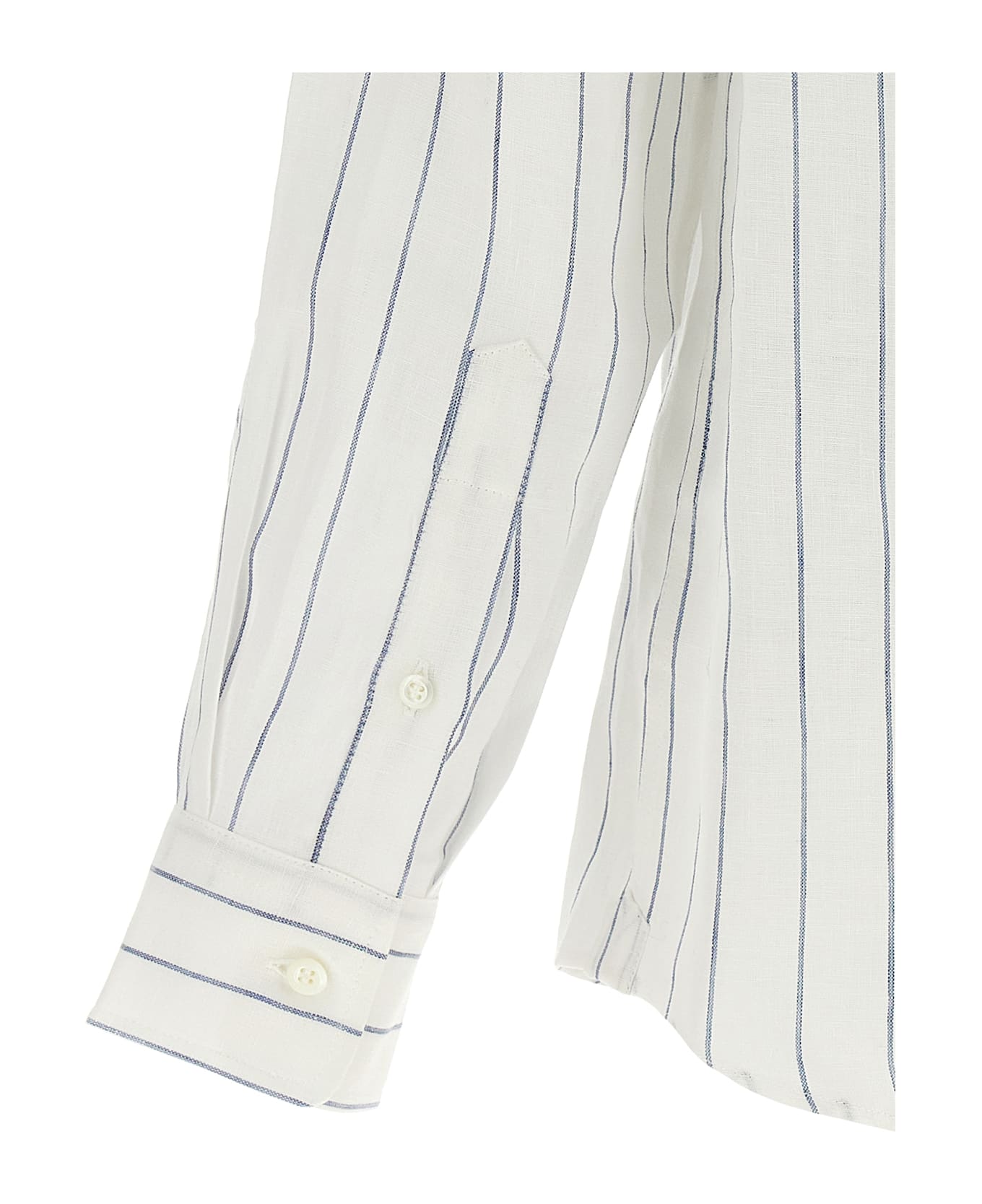 Brunello Cucinelli Striped Linen Shirt - White