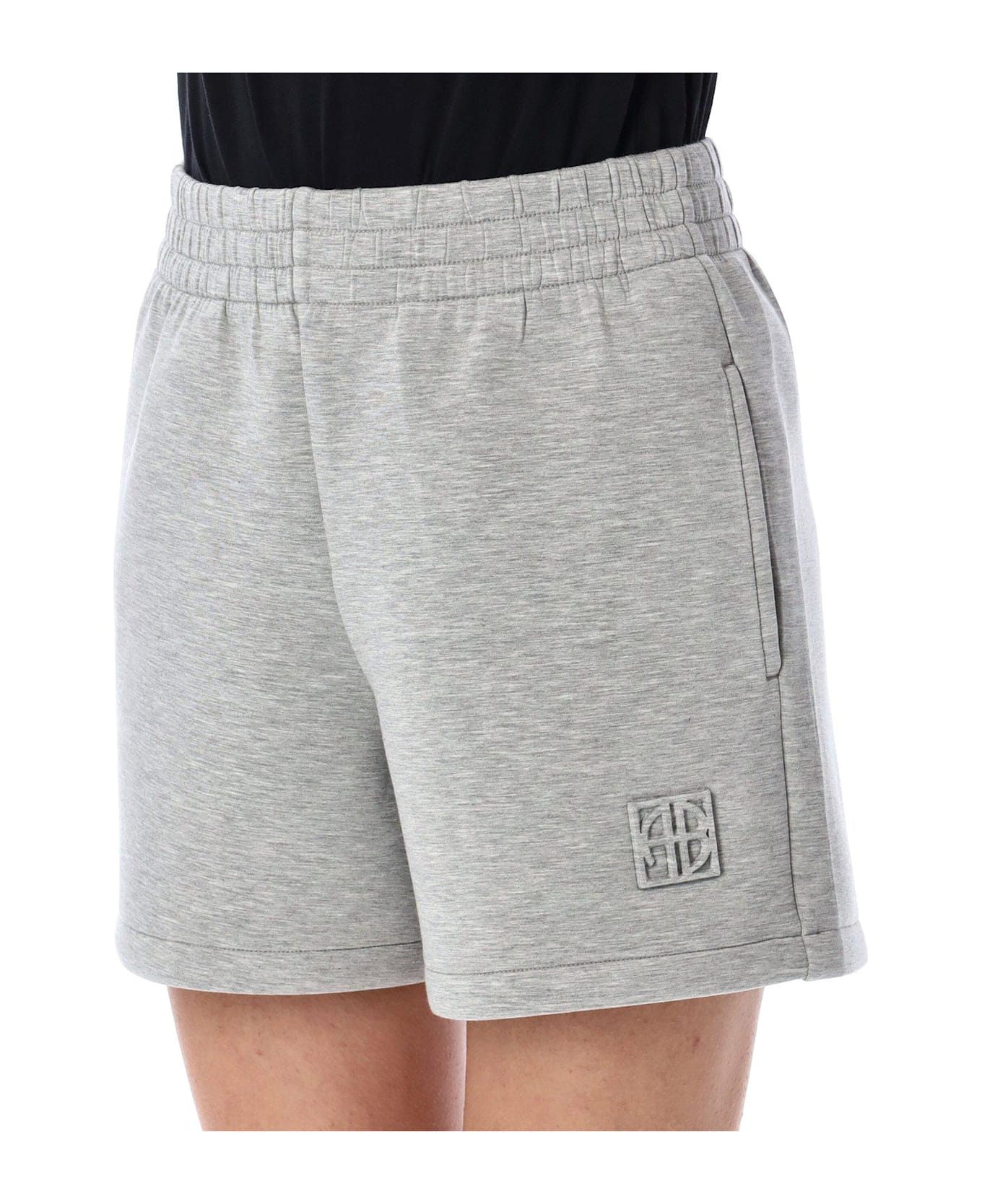 Anine Bing Monogram Embossed Shorts - GREY