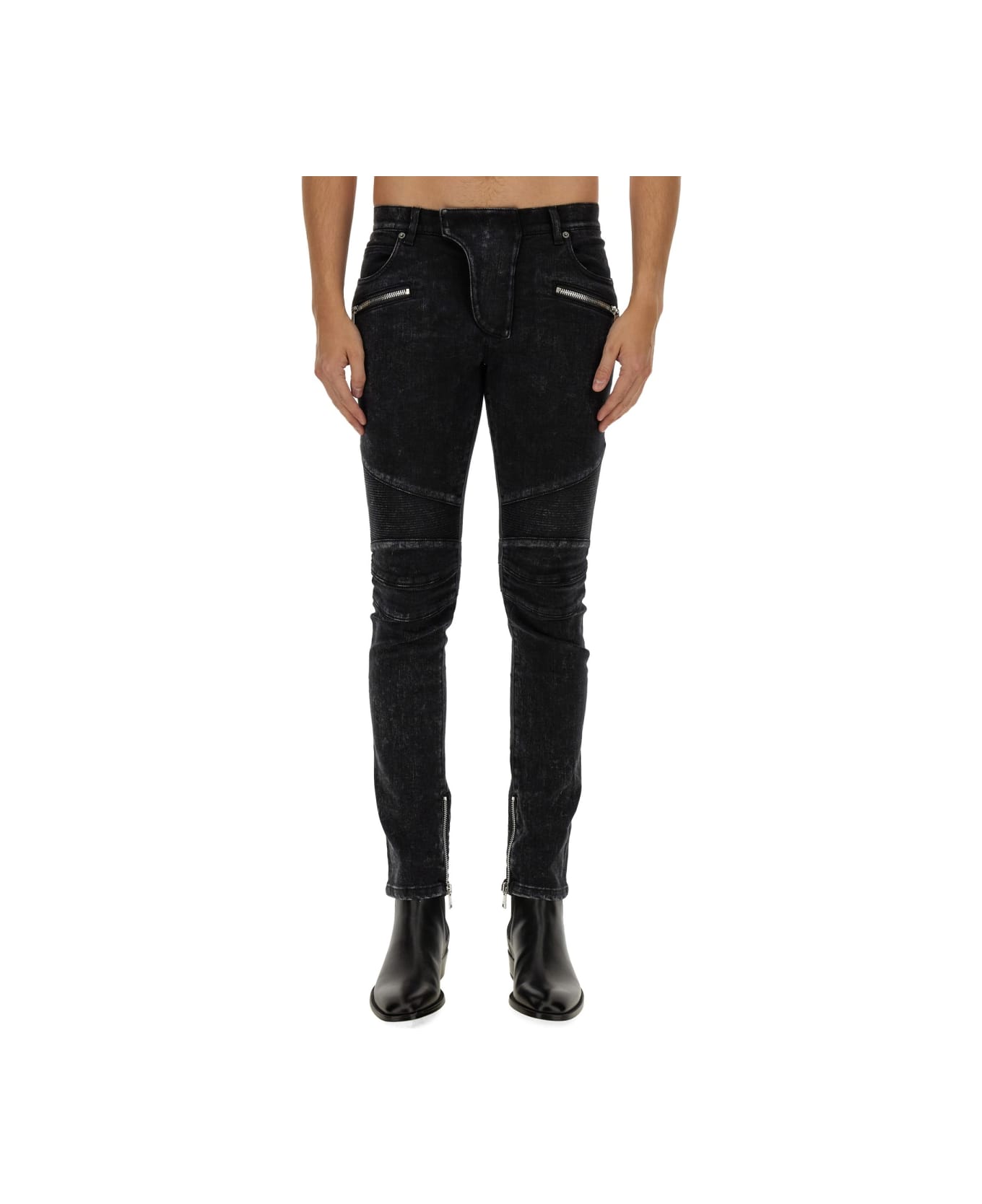 Balmain Slim Fit Jeans - BLACK デニム