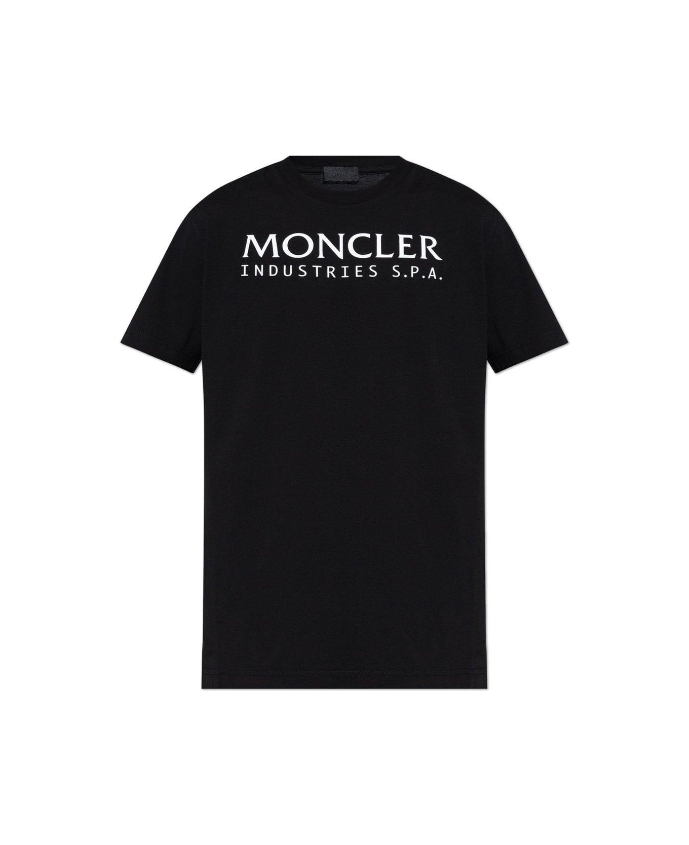 Moncler Logo Printed Crewneck T-shirt - Black