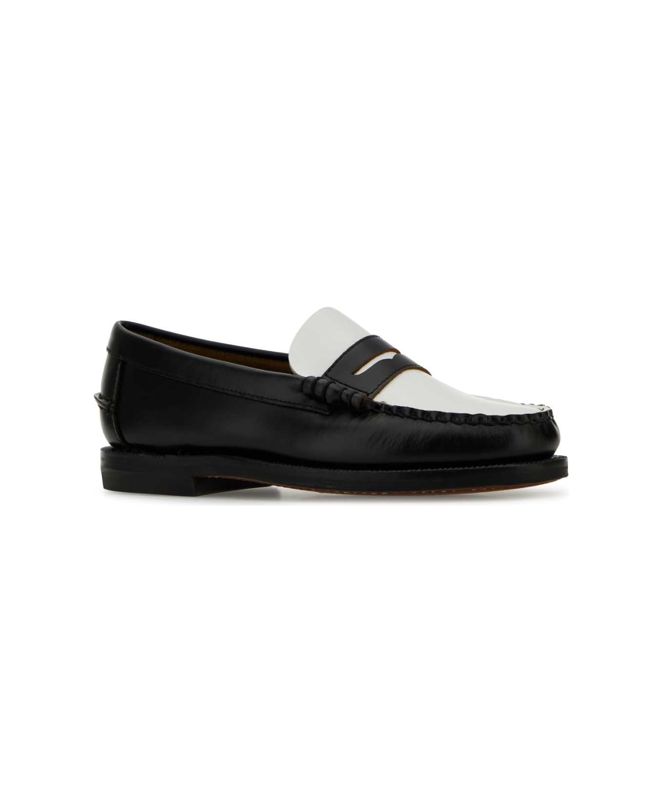 Sebago Two-tone Leather Classic Dan Loafers - BLACKWHITE