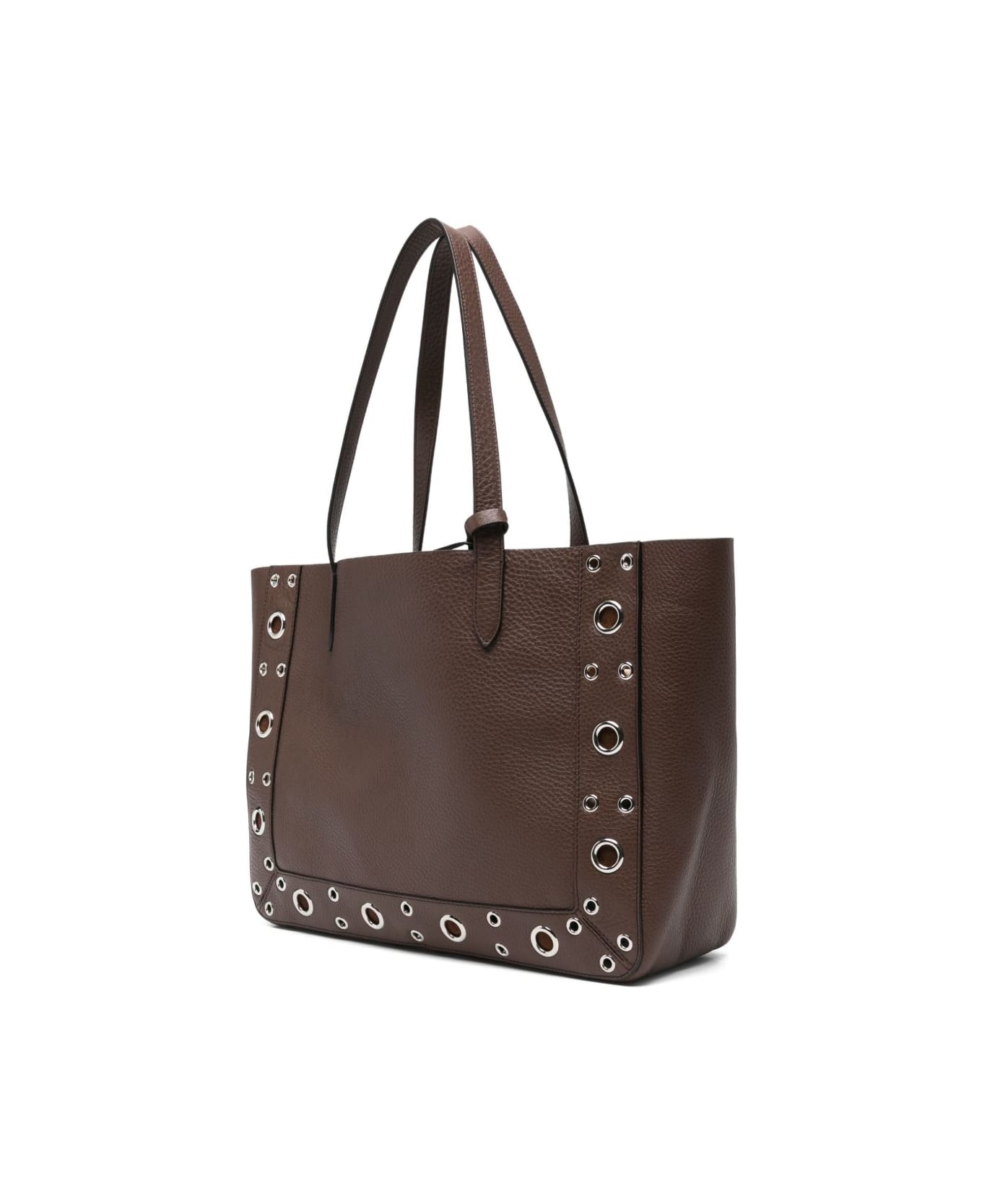 Valentino Garavani Nellcote Medium Leather Tote - Brown