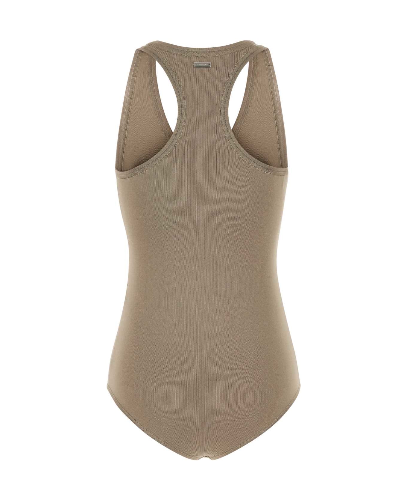 Ferragamo Dove Grey Stretch Viscose Blend Bodysuit - SAFARI