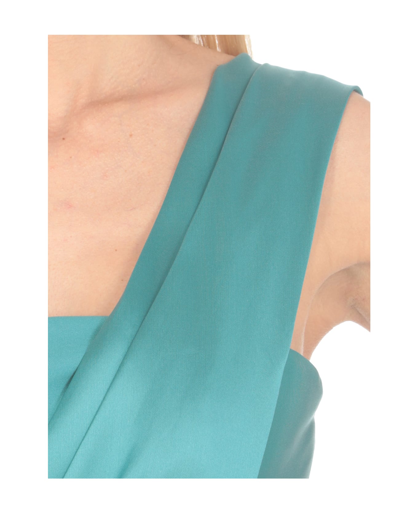 Alberta Ferretti Dress With Drapping - Light Blue