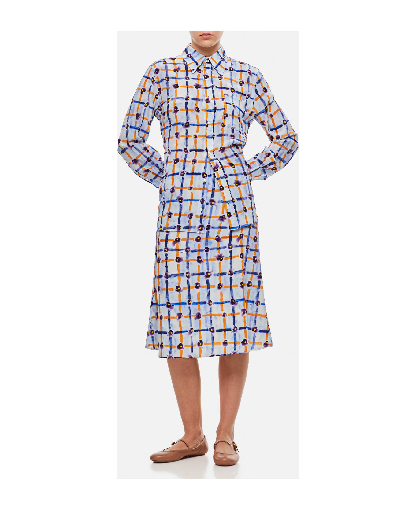 Marni Midi A-line Pattern Skirt - MultiColour スカート