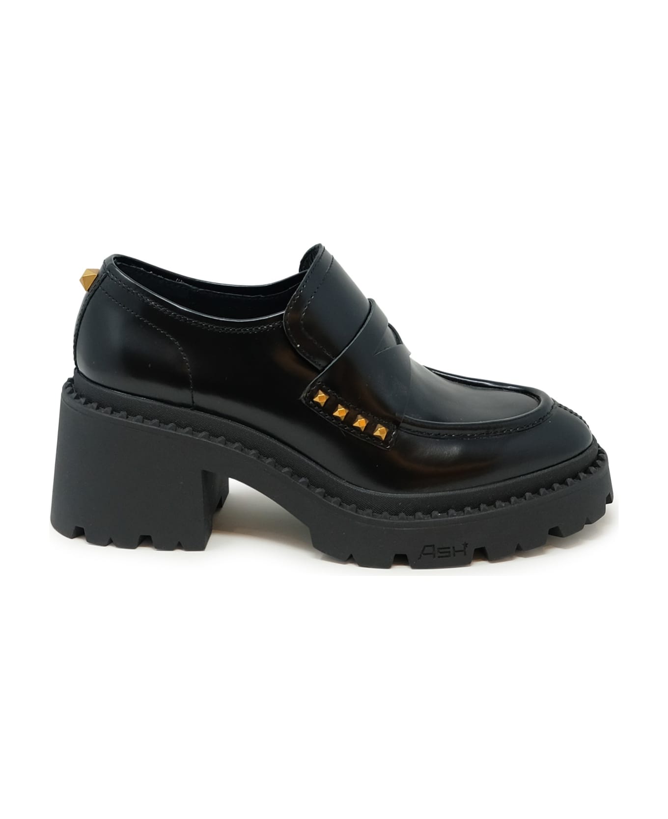 Ash Black Leather Loafers