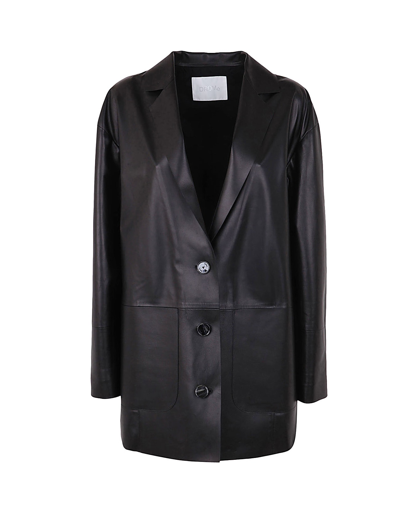 DROMe Boxy Leather Blazer - Black コート