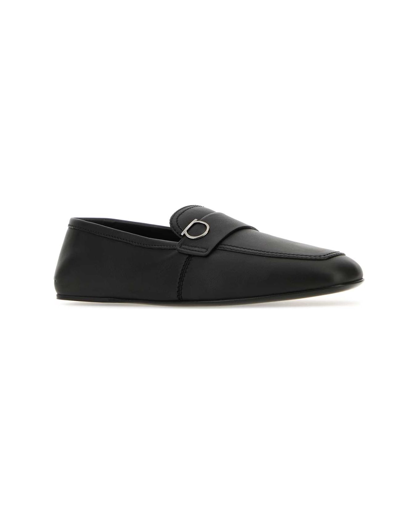 Ferragamo Black Leather Debros Loafers - NERO