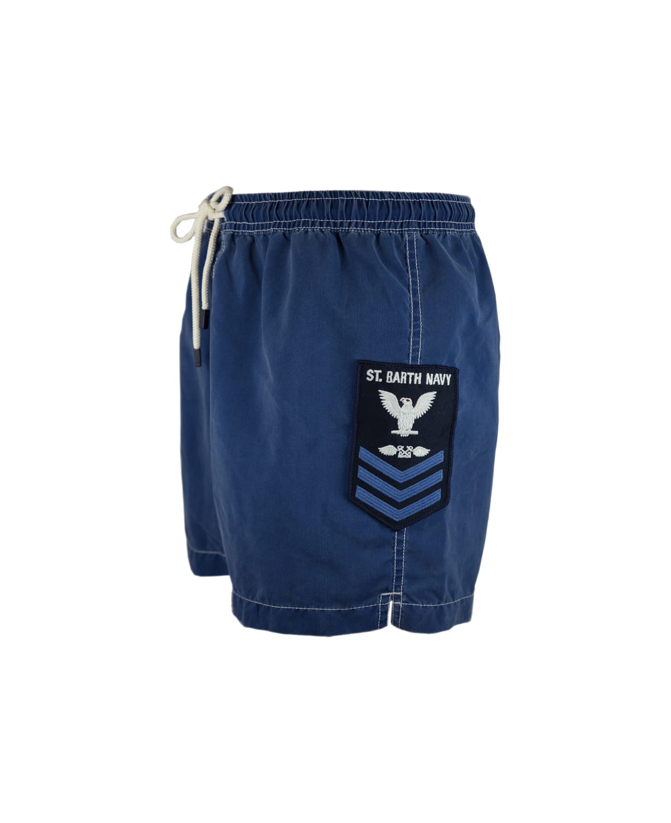 MC2 Saint Barth Délavé Blue Navy Cargo Man Shorts - BLUE