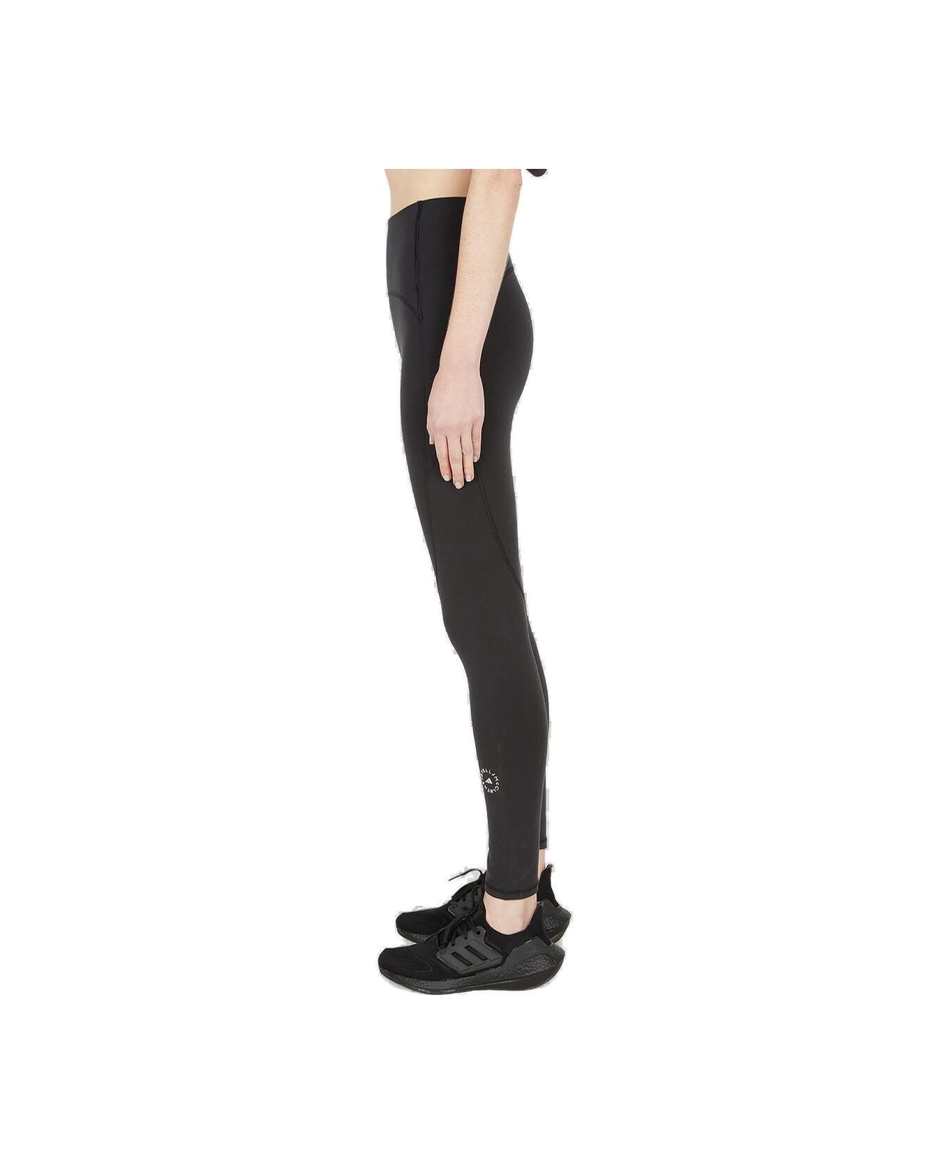 Adidas by Stella McCartney Logo Printed Cropped Leggings - BLACK