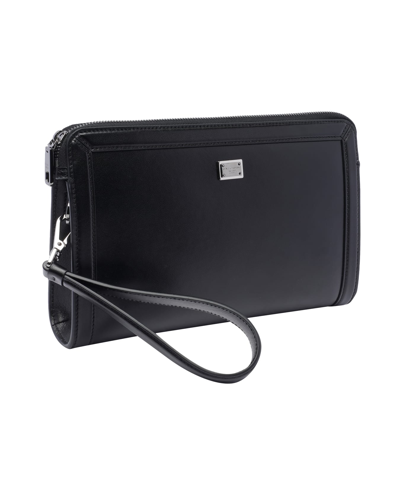 Dolce & Gabbana Black Leather Clutch - NERO