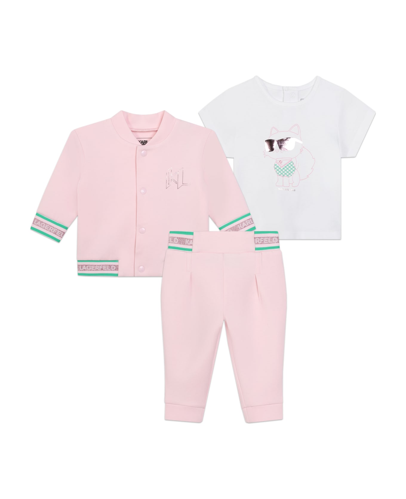 Karl Lagerfeld Kids Tuta Con Stampa - Pink ボディスーツ＆セットアップ