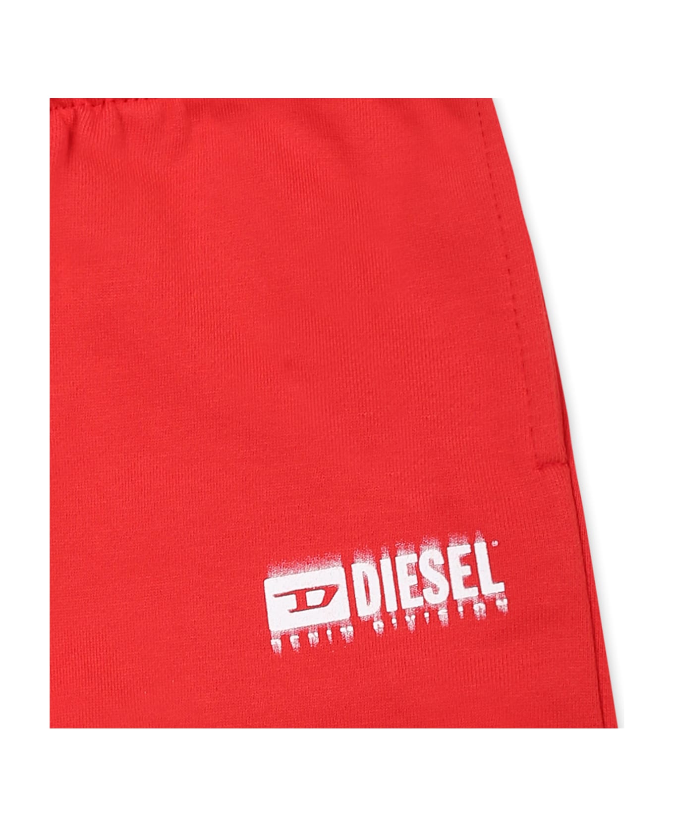 Diesel Red Trousers For Babykids With Logo - Red ボトムス