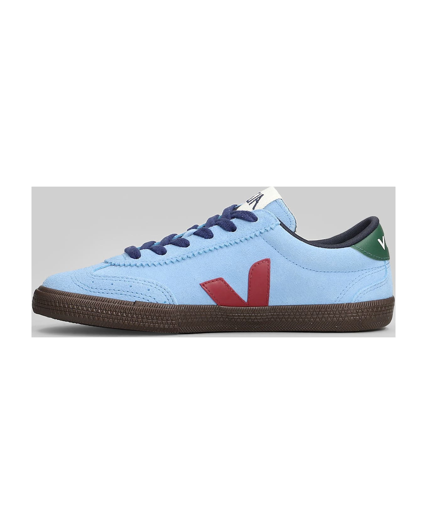 Veja Volley Sneakers In Cyan Suede - cyan