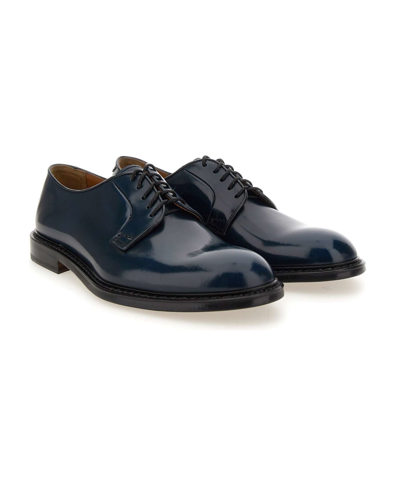 Doucal's "derby" Leather Lace-up Shoes - BLUE ローファー＆デッキシューズ